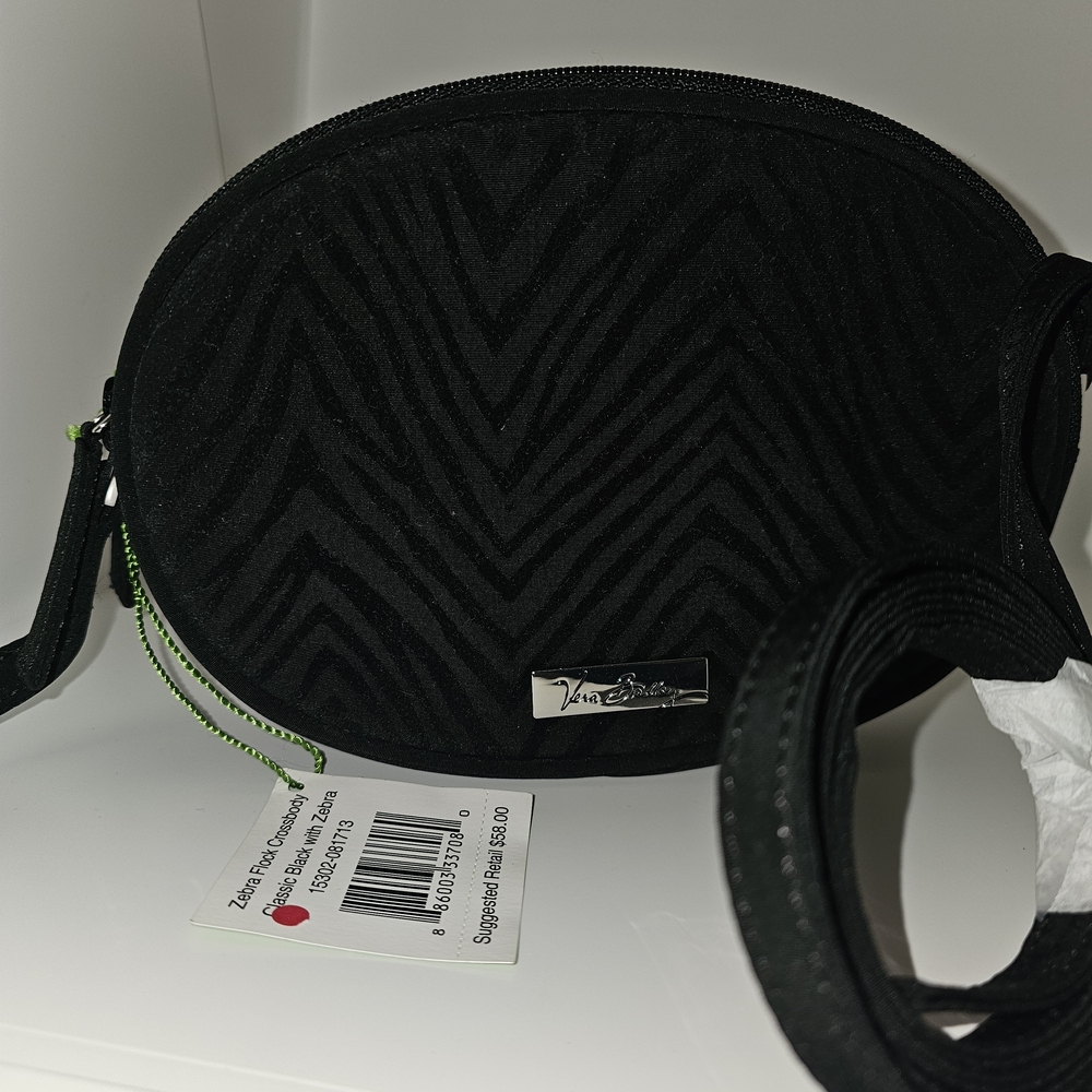 Vera Bradley Black Zebra Striped Crossbody Bag NWTs